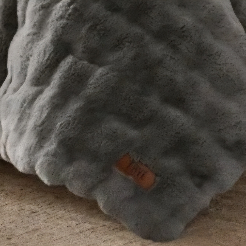 Frye Silver And Gray Faux Fur Comforter Set - King - Picture 5 of 12